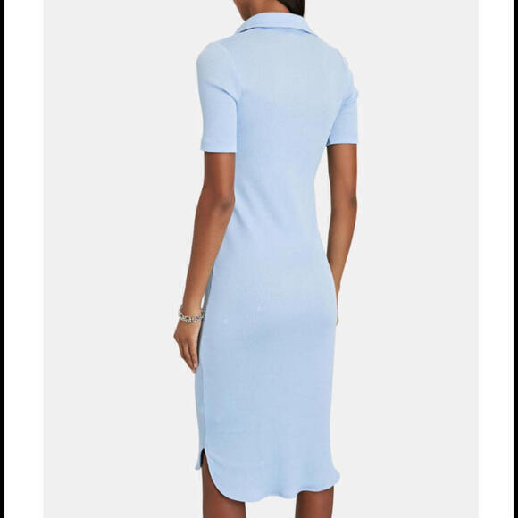 Helmut lang light blue short sleeve ribbed mini dress - Picture 2 of 9